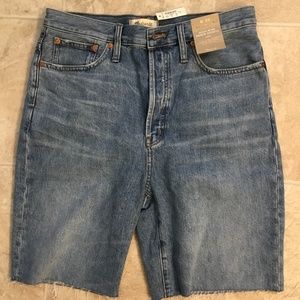 NWT Madewell Denim Shorts High Rise Long